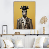 Chic Zebra suit - Yellow Zebra Fashion Wall Art