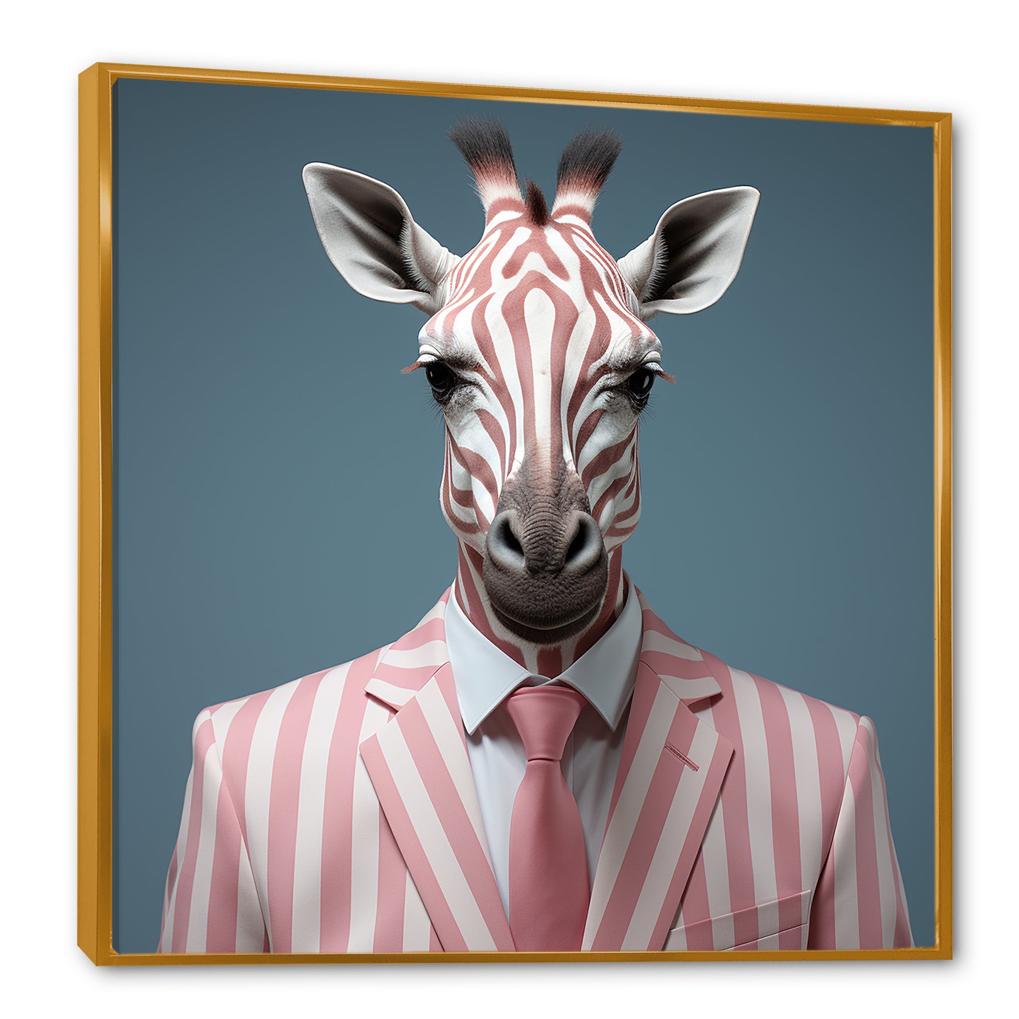Pink and white Giraffe fashion Elegance - Giraffe Fashion Bedroom Wall Art