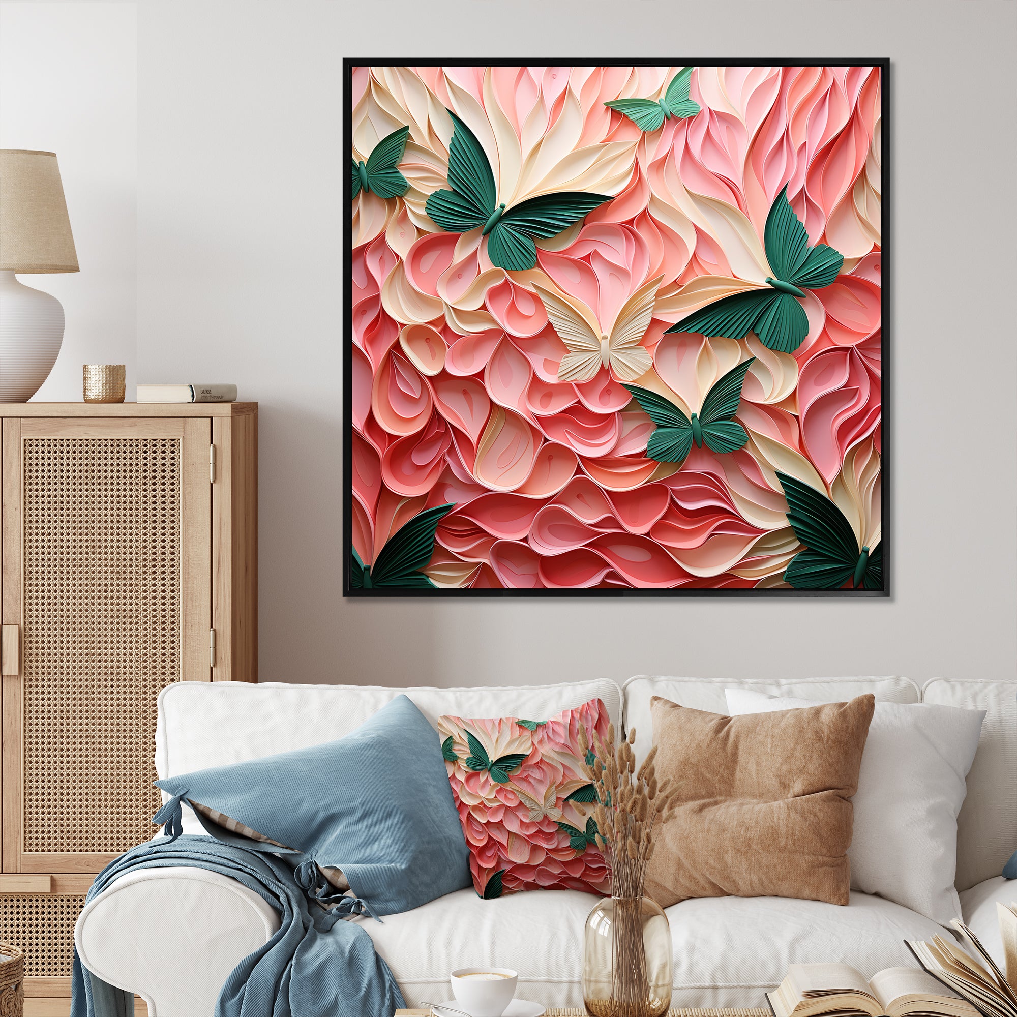 Detailed green butterfly Harmony - Butterfly Wall Decor