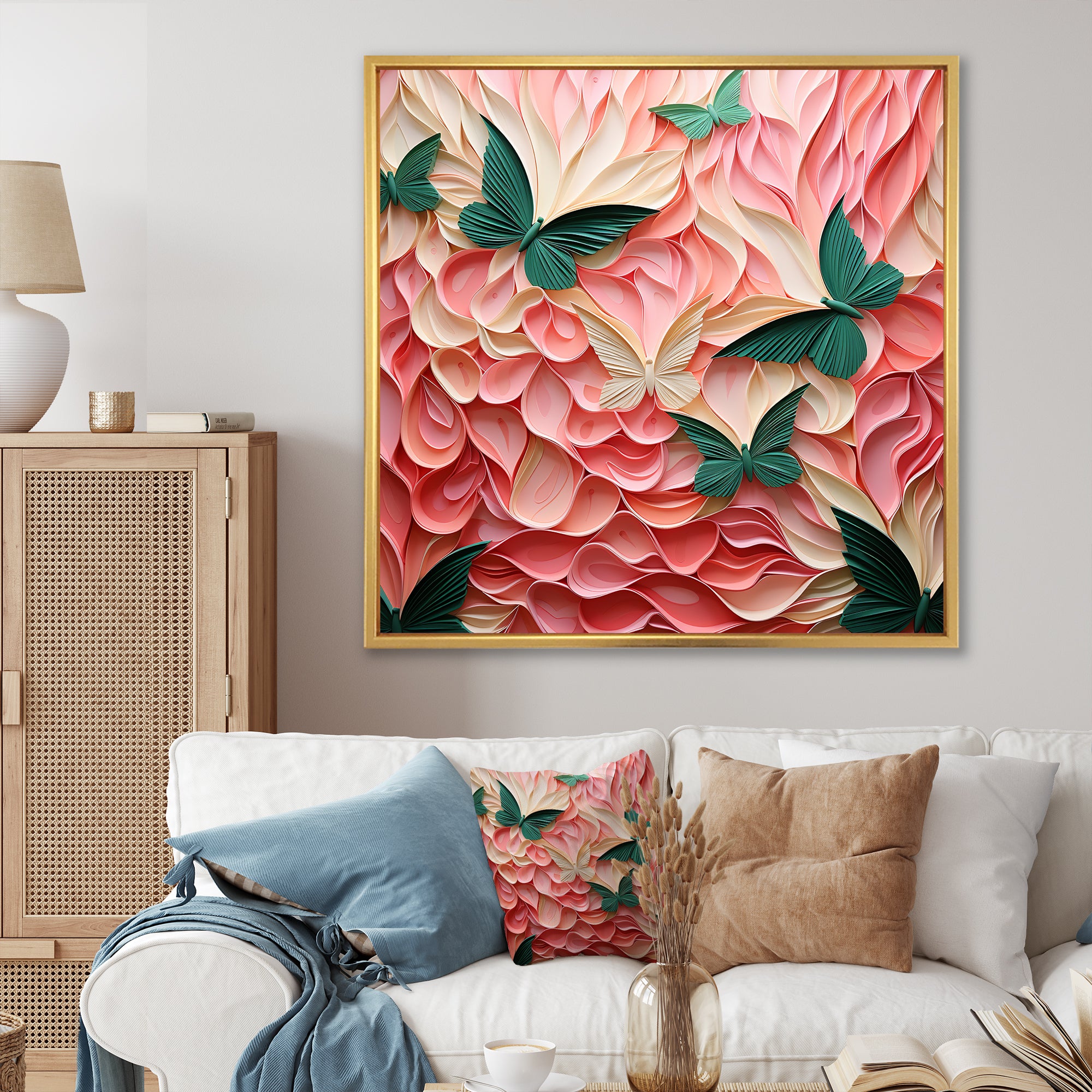 Detailed green butterfly Harmony - Butterfly Wall Decor