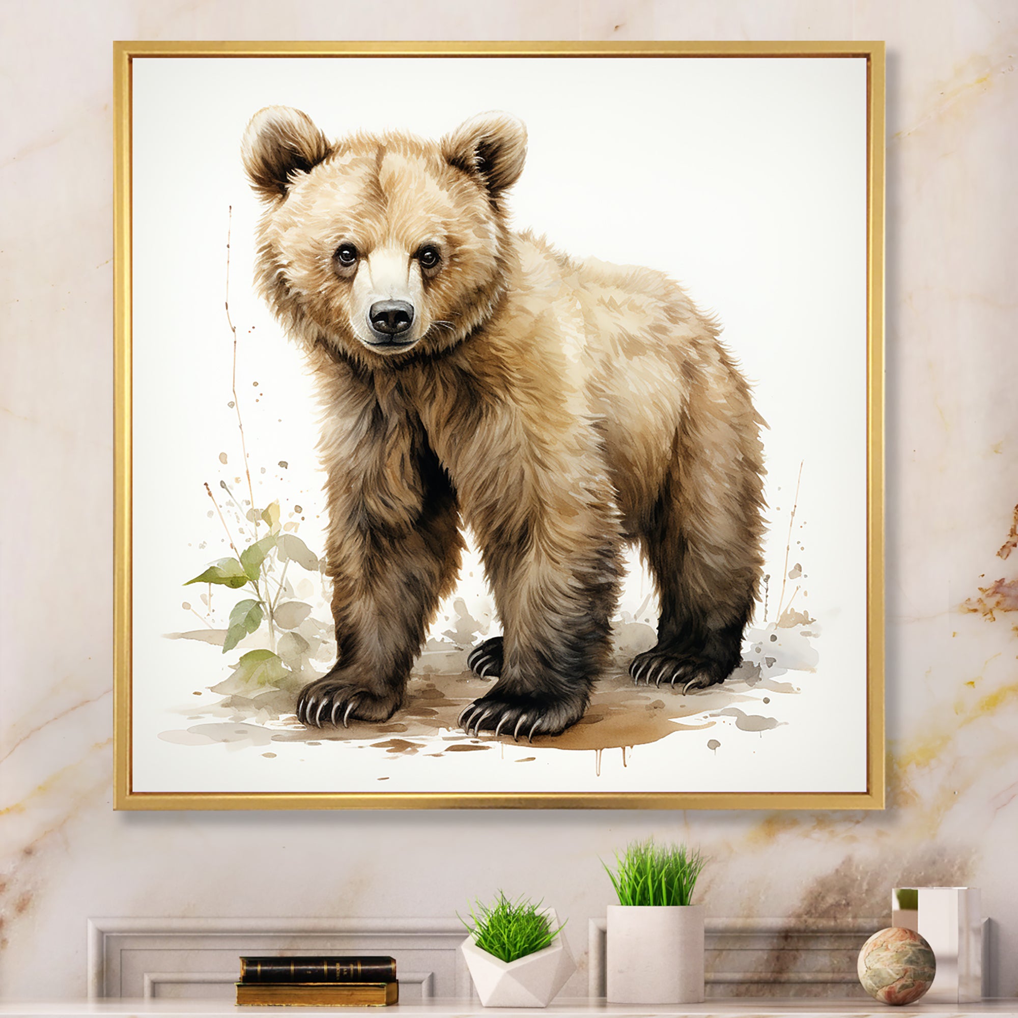 Cuddly grizzly bear cub - Brown Bear Wall Art