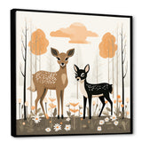 Nursery art deer family in the woods - Deer Home Decor Art