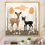 Nursery art deer family in the woods - Deer Home Decor Art