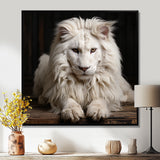 Ivory King portrait elegance - Lion Canvas Wall Art