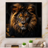 Midnight golden lion - Lion Bedroom Wall Art