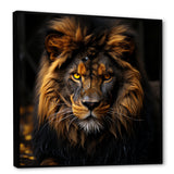 Midnight golden lion - Lion Bedroom Wall Art