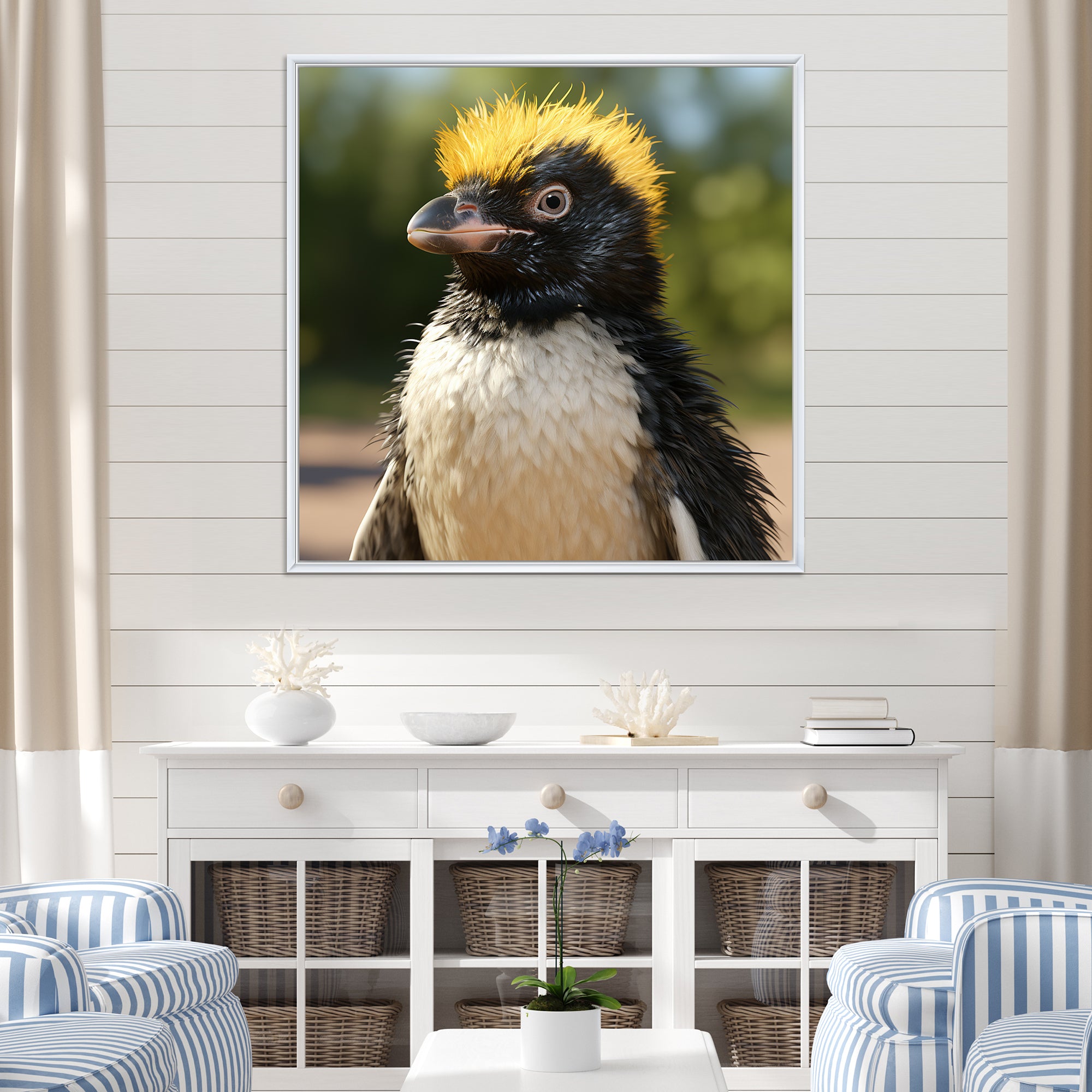 Penguin photo portrait - Black Penguin Wall Art