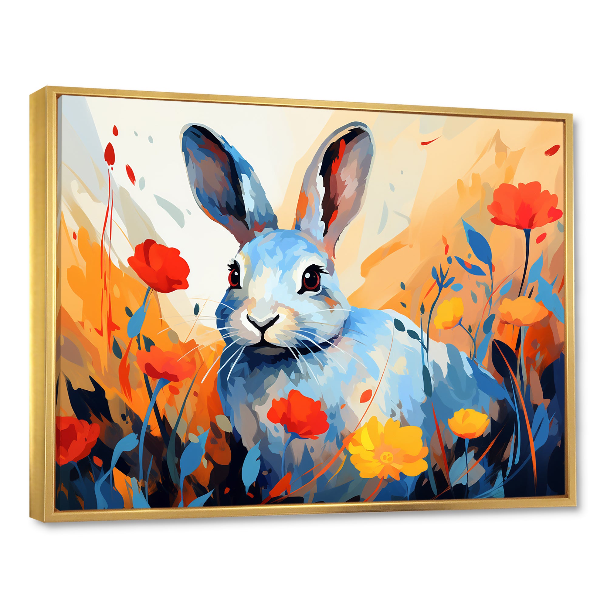 Blue Rabbit flower meadows - Blue Rabbit Wall Art