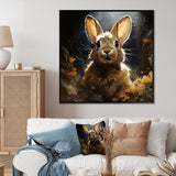 Curious floral rabbit meadow photo - Rabbit Living Room Wall Art