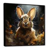 Curious floral rabbit meadow photo - Rabbit Living Room Wall Art