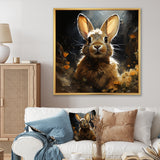 Curious floral rabbit meadow photo - Rabbit Living Room Wall Art