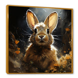 Curious floral rabbit meadow photo - Rabbit Living Room Wall Art