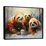 Brown Sloths winter - Brown Sloth Wall Art