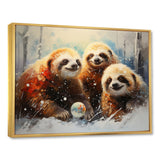 Brown Sloths winter - Brown Sloth Wall Art