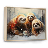 Brown Sloths winter - Brown Sloth Wall Art