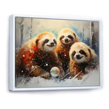 Brown Sloths winter - Brown Sloth Wall Art
