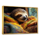 Grey and yellow Sloth Serenity sleep - Sloth Large Canvas Wall Art