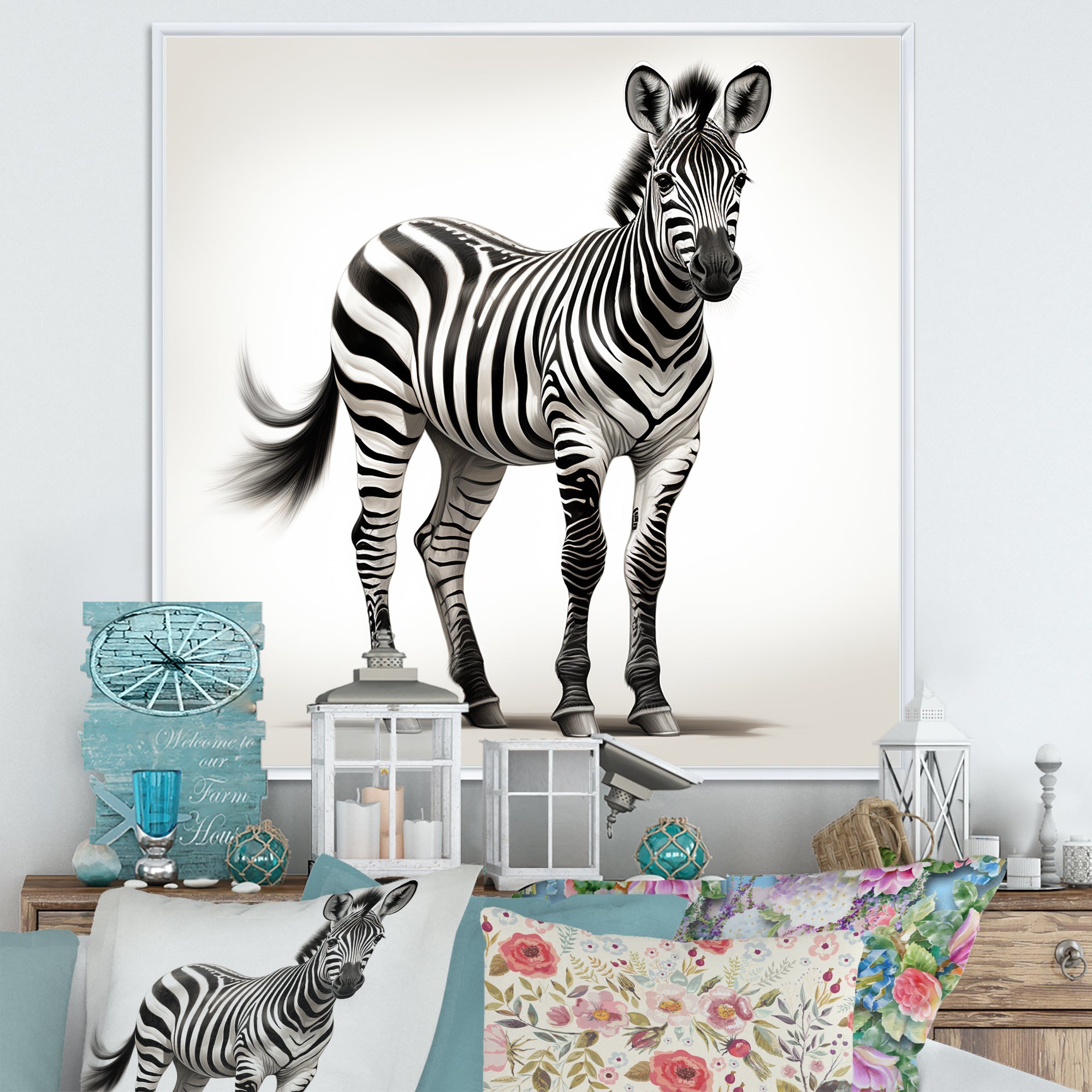 Minimalism Zebra elegance - Black Zebra Wall Art