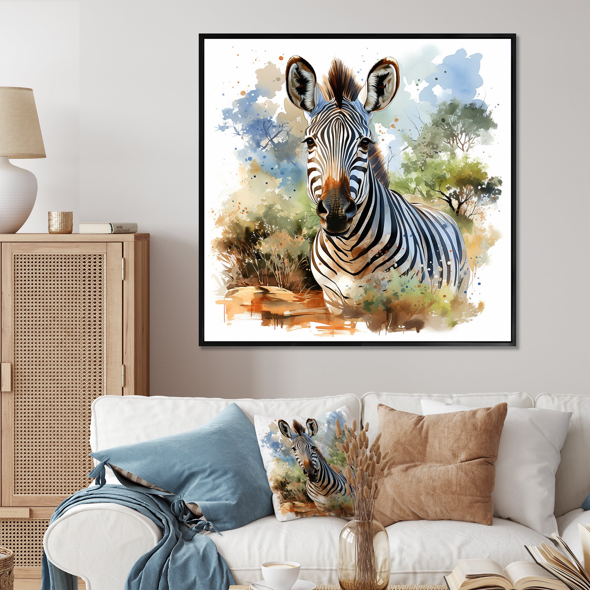 Zebra Savannah portrait - Zebra Home Decor Art
