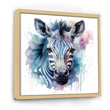 Blue and pink Zebra Savannah - Zebra Living Room Wall Art