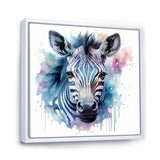 Blue and pink Zebra Savannah - Zebra Living Room Wall Art