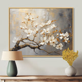 Gold and Grey floral tree serenity - Bird Wall Art Prints