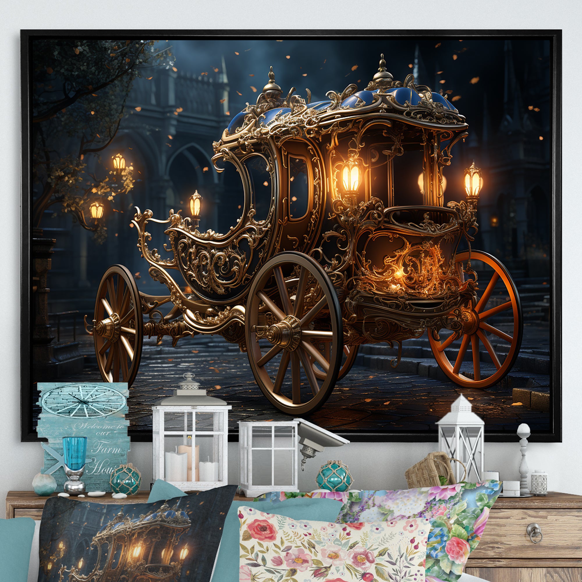Vintage old American Cart I - Old American Cart Canvas Wall Art