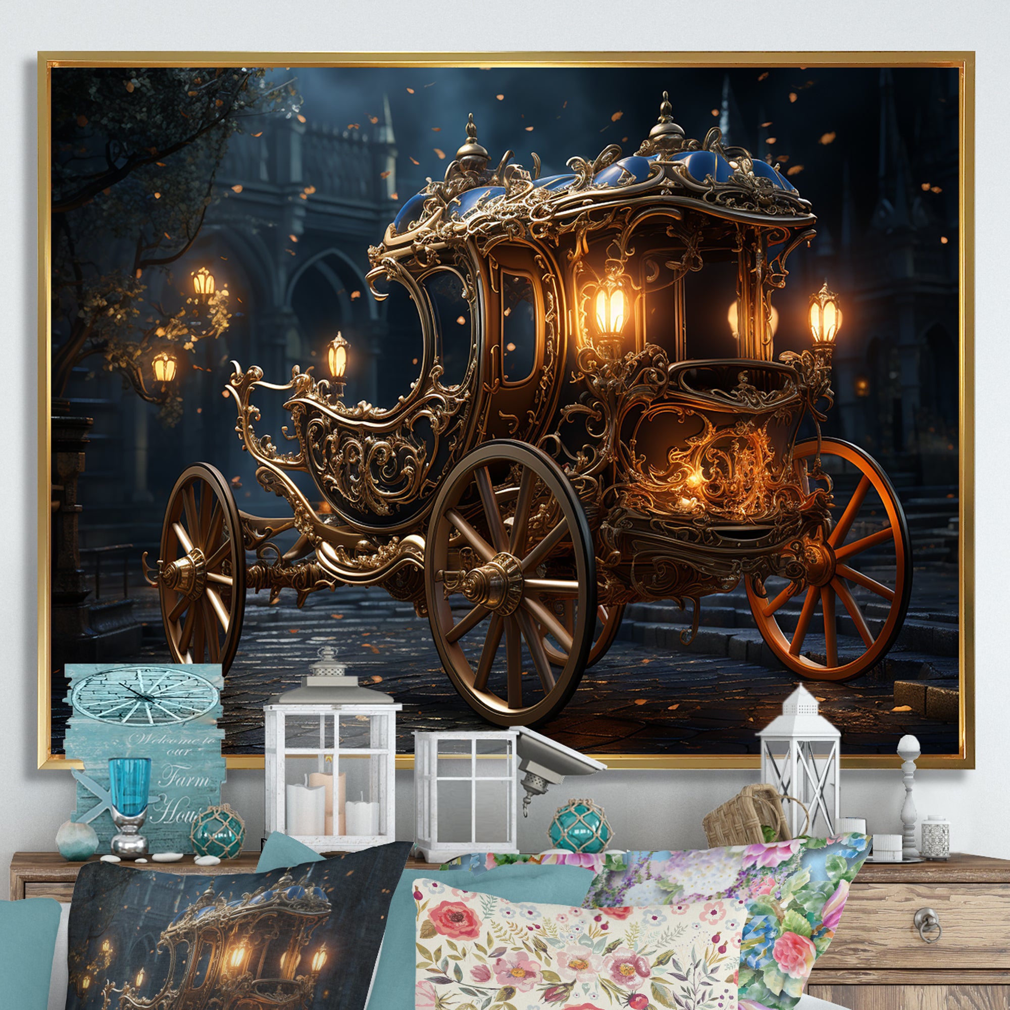 Vintage old American Cart I - Old American Cart Canvas Wall Art