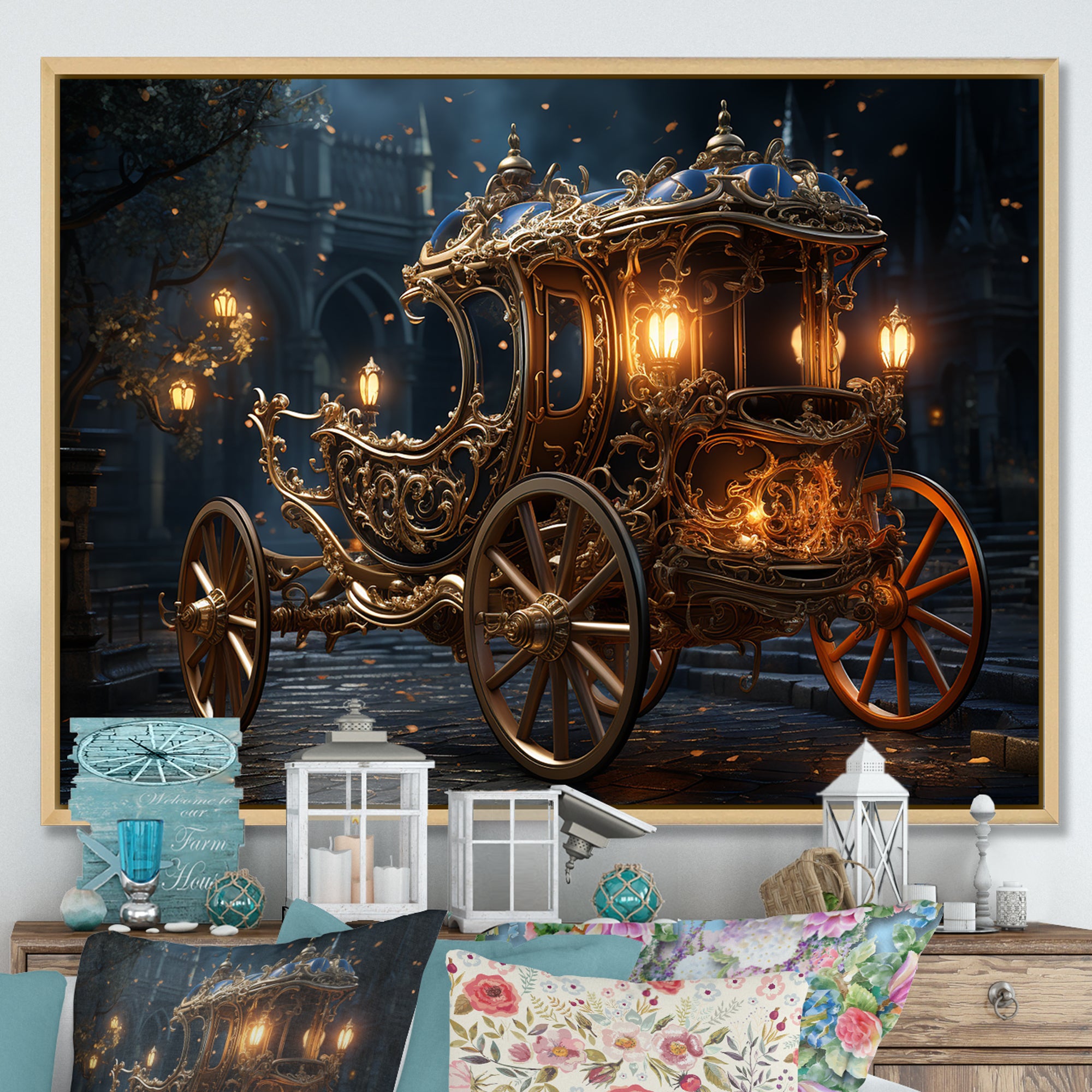 Vintage old American Cart I - Old American Cart Canvas Wall Art