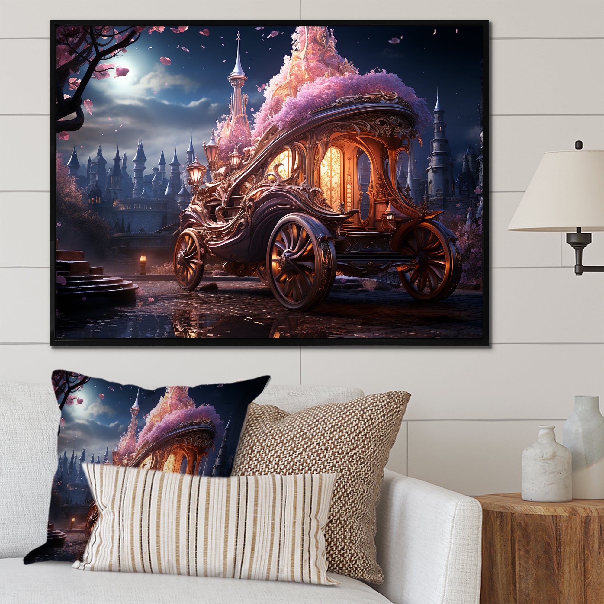 Enchanted Princess Carriage I - Old American Cart Canvas Wall Art