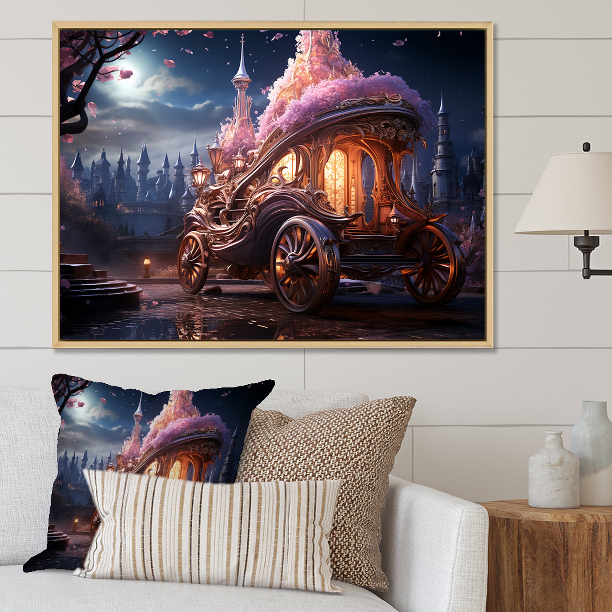 Enchanted Princess Carriage I - Old American Cart Canvas Wall Art
