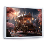 Floral Pink Princess Carriage - Old American Cart Canvas Wall Art