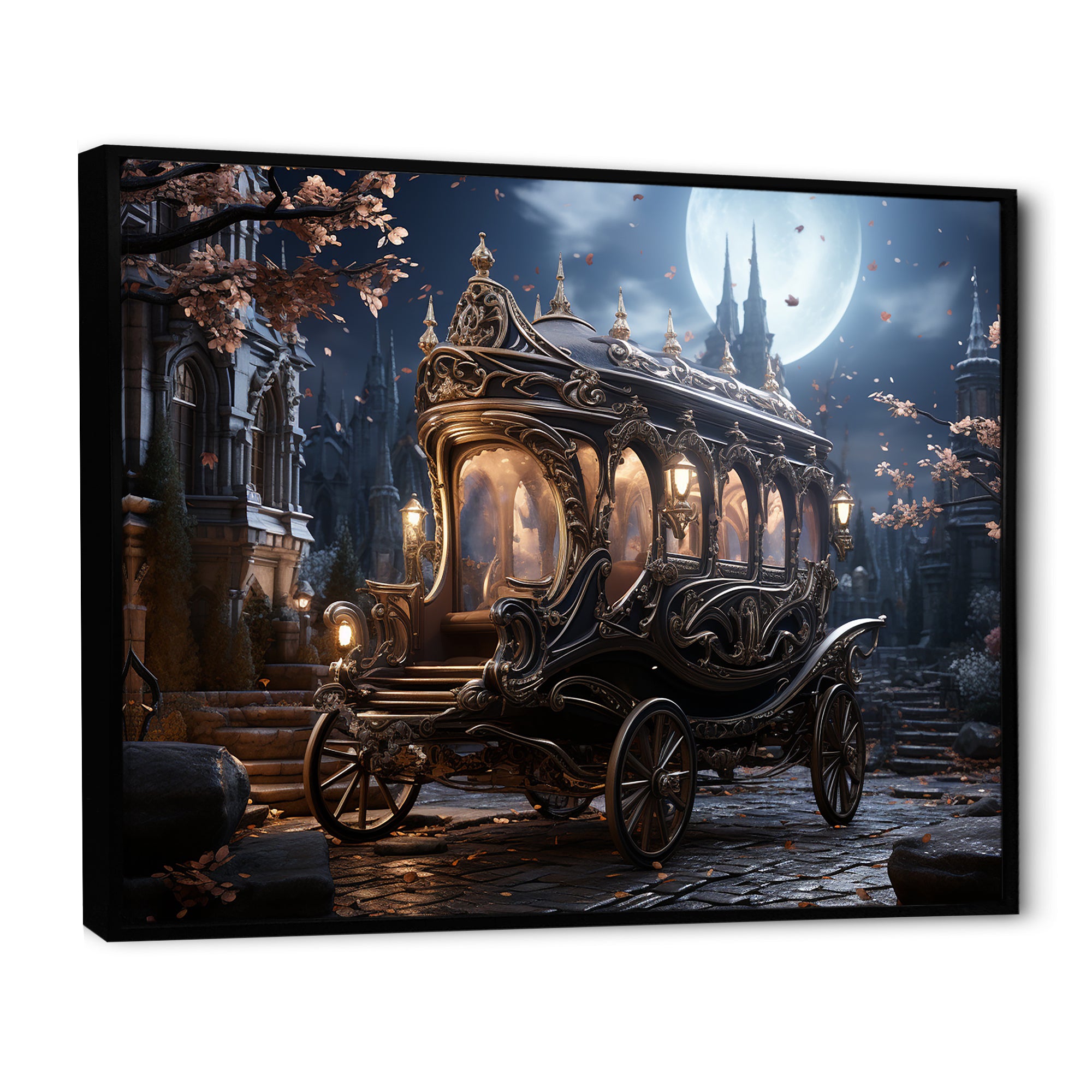 Enchanted Evening Carriage - Old American Cart Canvas Wall Art