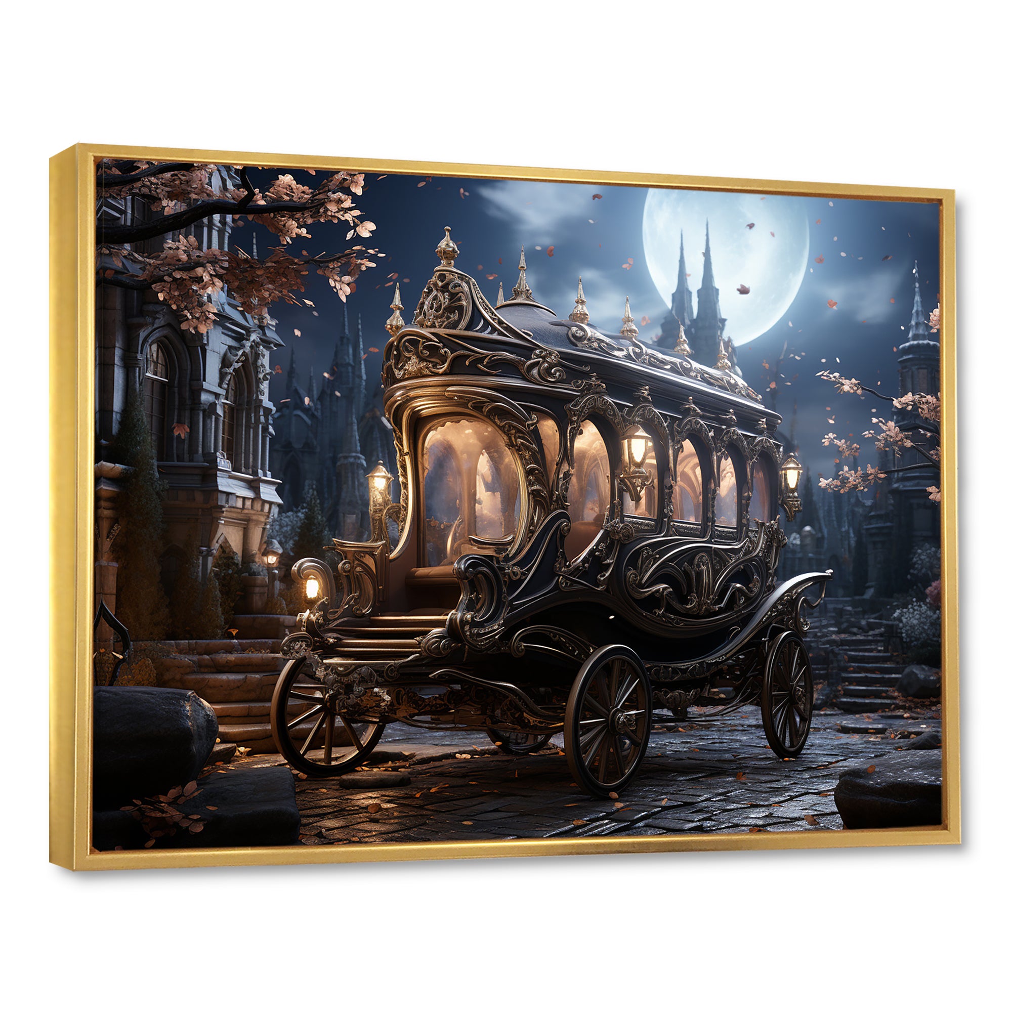 Enchanted Evening Carriage - Old American Cart Canvas Wall Art