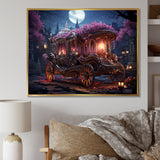 Floral Princess Carriage - Old American Cart Canvas Wall Art