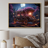 Floral Princess Carriage - Old American Cart Canvas Wall Art