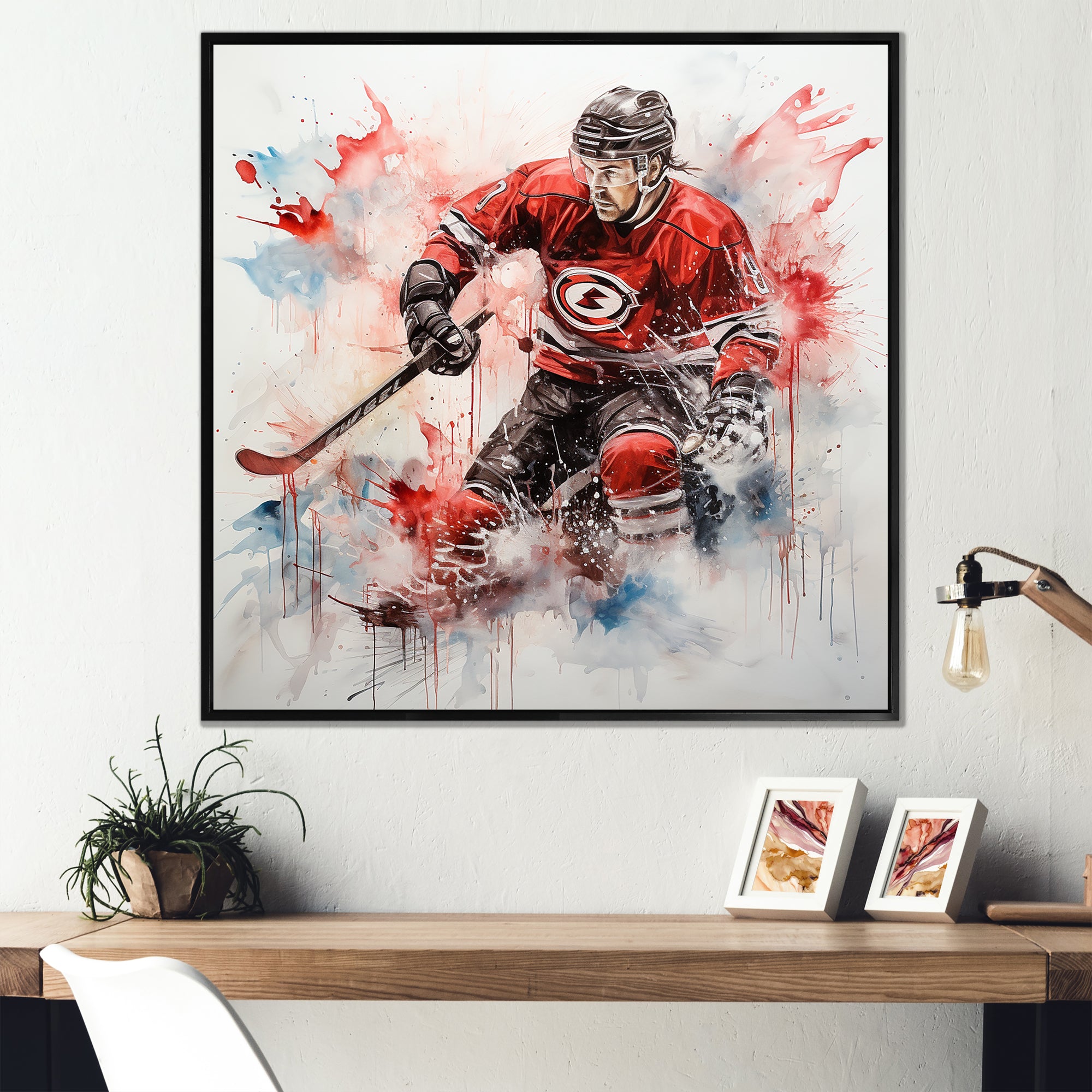 Red Us Hockey Ice Chronicles - Sport Hockey Canvas Wall Art