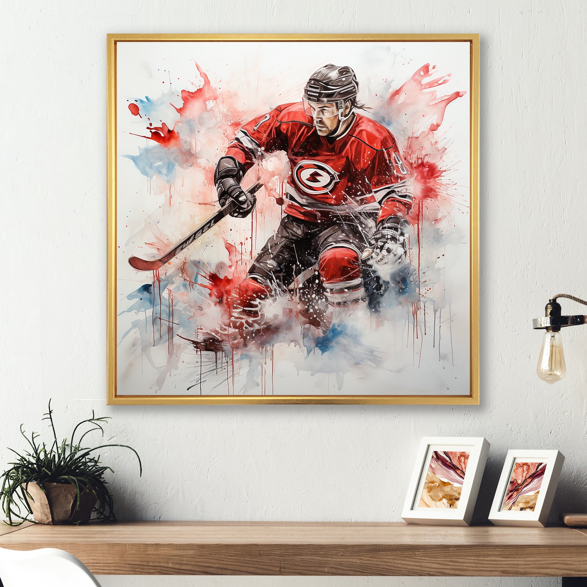 Red Us Hockey Ice Chronicles - Sport Hockey Canvas Wall Art
