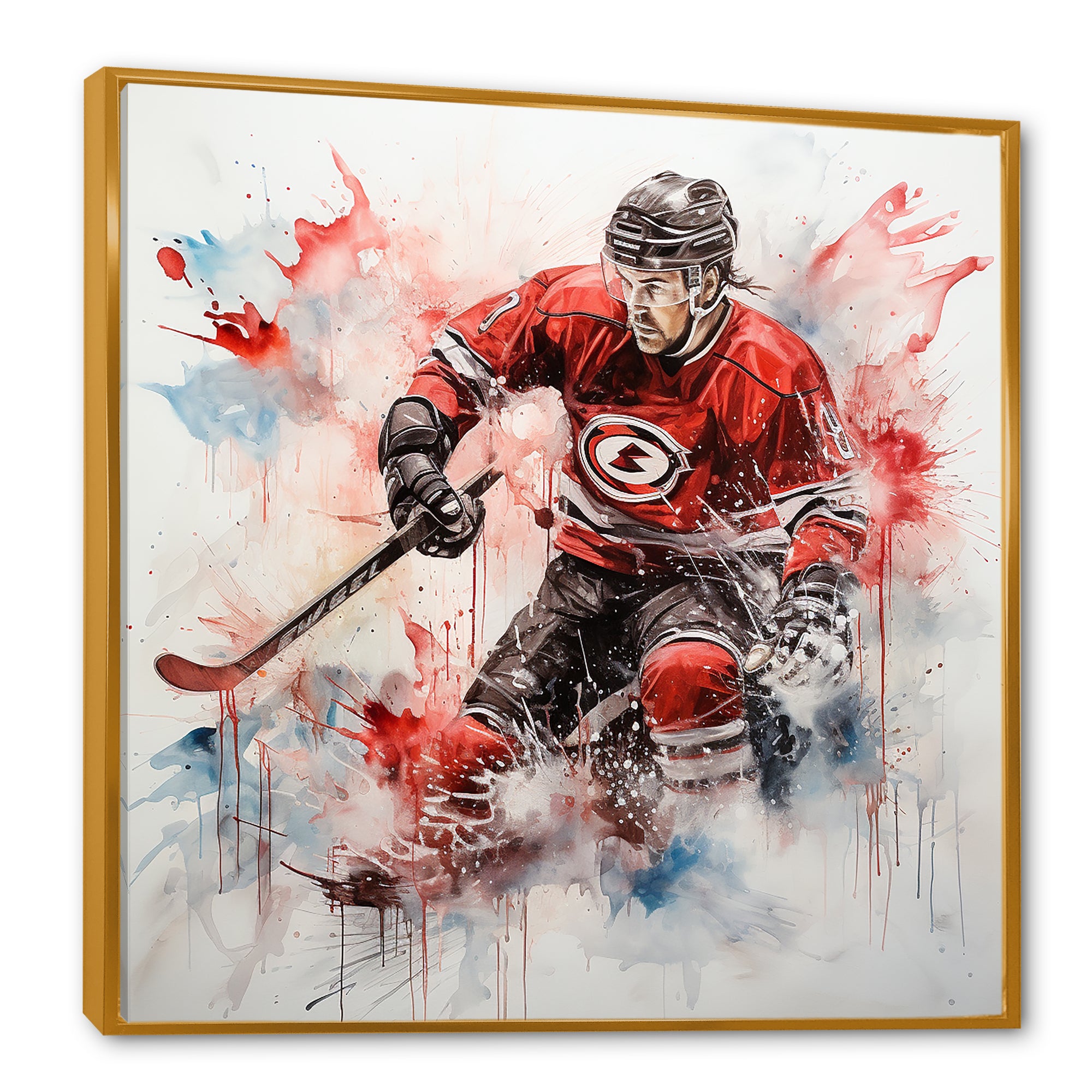 Red Us Hockey Ice Chronicles - Sport Hockey Canvas Wall Art