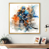Blue Us Hockey Ice Chronicles I - Sport Hockey Canvas Wall Art