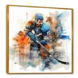 Blue Us Hockey Ice Chronicles I - Sport Hockey Canvas Wall Art