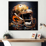 Gold American Football Helmet - Sport Football Canvas Wall Art