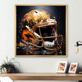 Gold American Football Helmet - Sport Football Canvas Wall Art