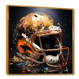 Gold American Football Helmet - Sport Football Canvas Wall Art