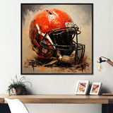 Minimalist Red Football Helmet I - Sport Football Canvas Wall Art
