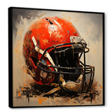 Minimalist Red Football Helmet I - Sport Football Canvas Wall Art