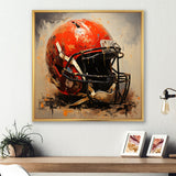 Minimalist Red Football Helmet I - Sport Football Canvas Wall Art