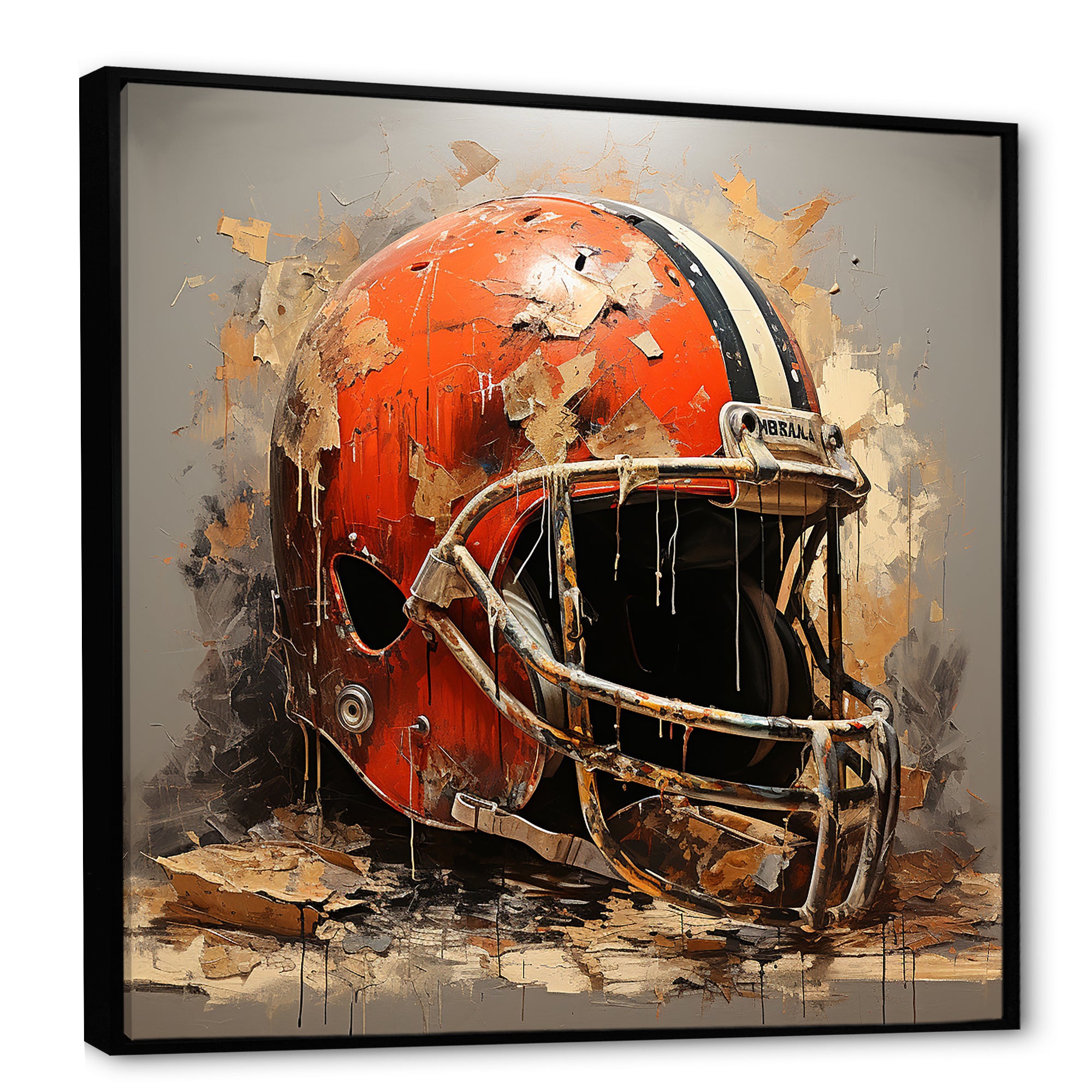 Red And Black Football Helmet - Sport Football Canvas Wall Art