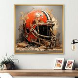 Red And Black Football Helmet - Sport Football Canvas Wall Art