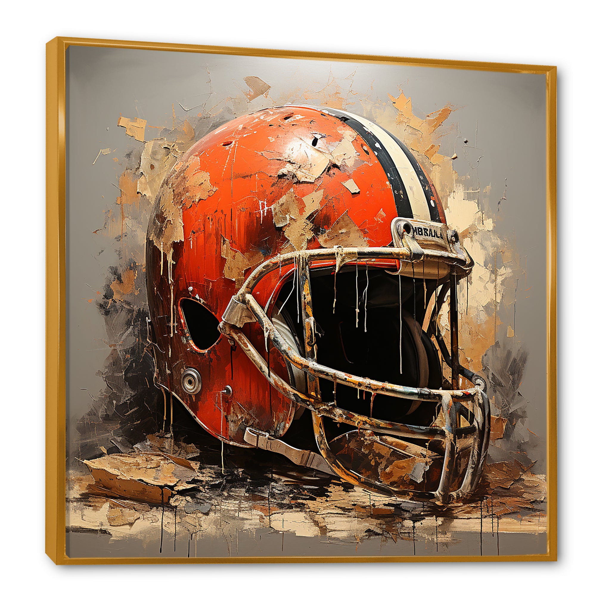 Red And Black Football Helmet - Sport Football Canvas Wall Art